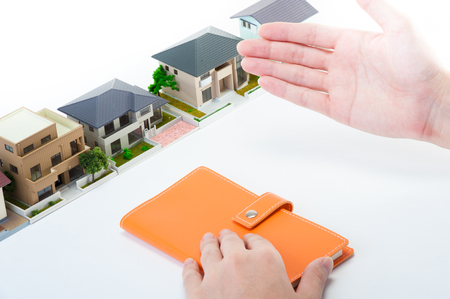 Home sales, the hands of the businessmanの写真素材