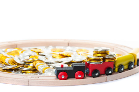 Locomotive and moneyの写真素材