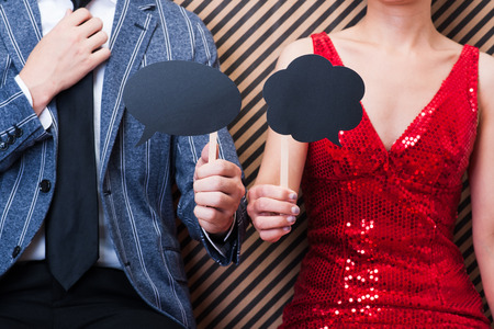 Men and women couple to quarrelの写真素材