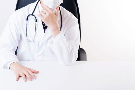 Doctor was shot in white studioの写真素材