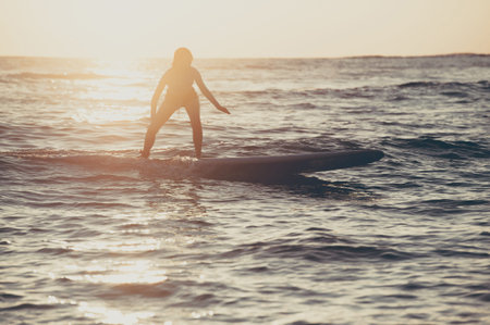 Sunset and surfer silhouette