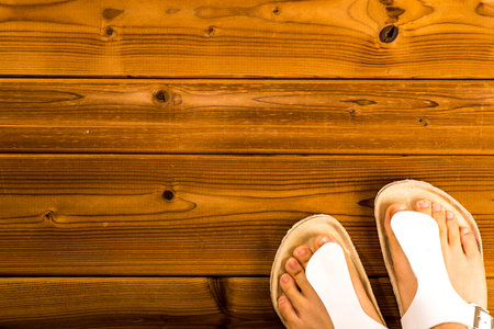 Feet wearing sandals
