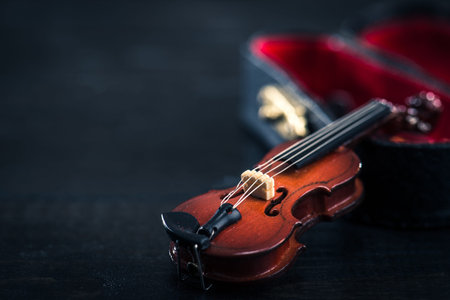 Violin and copy spaceの写真素材