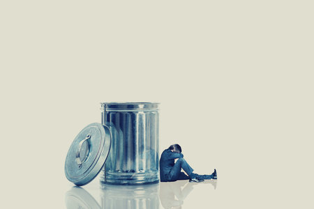 Trash and businessman