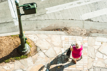 Crosswalk, elderlyの写真素材