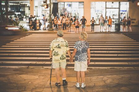 Crosswalk, elderlyの写真素材