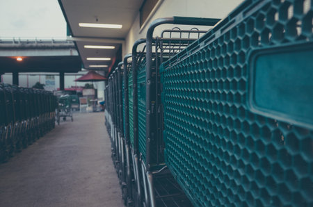 Supermarket shopping cartの写真素材