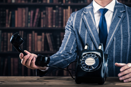 Black phone, a lot of booksの写真素材