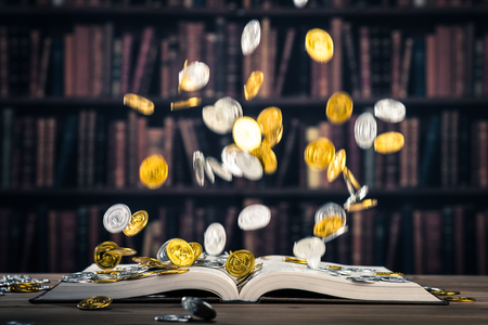 Books and moneyの写真素材
