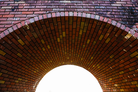 Brick tunnel, cut out materialの写真素材