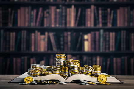 Books and moneyの写真素材