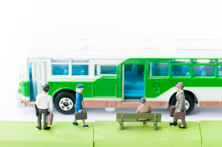 Businessman to commute by busの写真素材