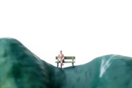 businessman sit on a benchの写真素材