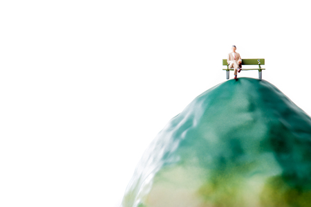 businessman sit on a benchの写真素材