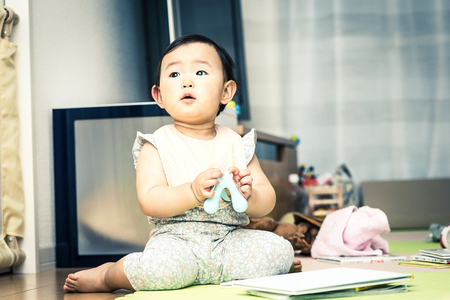 Cute baby.Japanese Asianの写真素材