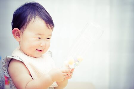Cute baby.Japanese Asianの写真素材