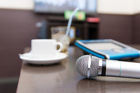 Karaoke image photo, microphoneの写真素材