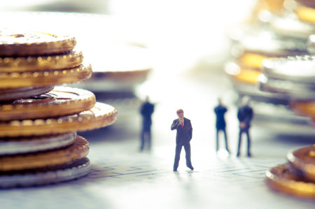 Maze and businessmen, miniature,の写真素材