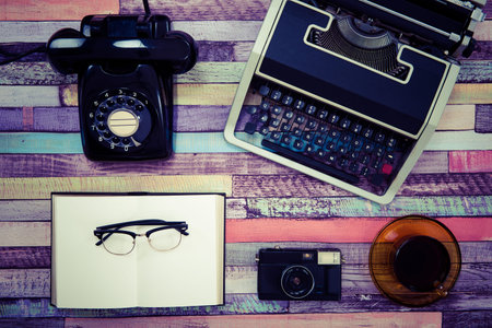 Desk work retro toolの写真素材