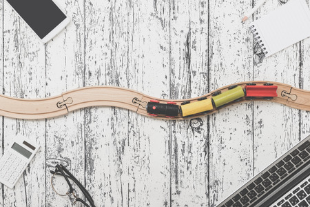 Office image and trainsの写真素材