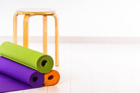 Yoga mats and chairsの写真素材