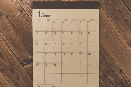 Calendar table photo
