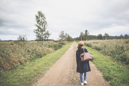 Women who walk the nature trailの写真素材
