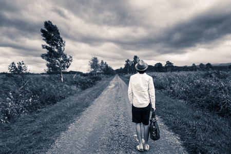 Men who walk the straight roadの写真素材