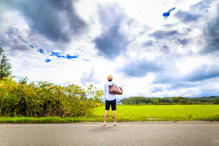 Men who walk the straight roadの写真素材