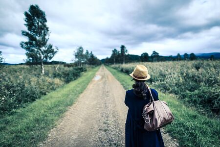 Women who walk the nature trailの写真素材