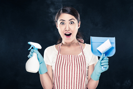 housewife and cleaning toolsの写真素材