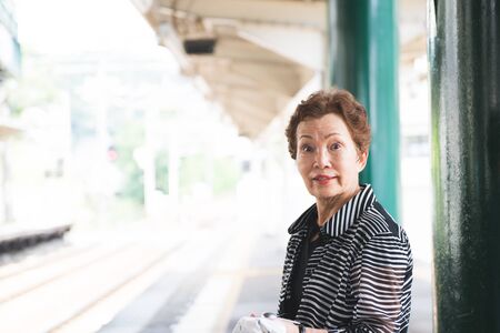 Women who take the trainの写真素材