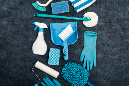 Cleaning tools layoutの写真素材