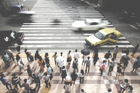 Asian People are across the crosswalkのeditorial素材