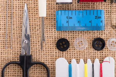 Sewing tool,Flat layoutの写真素材