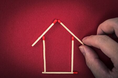 Matchstick and housingの写真素材