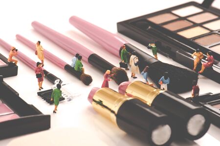 Cosmetics and miniature dollsの写真素材