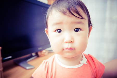 Cute baby.Japanese Asianの写真素材