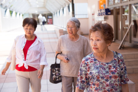 Shopping and elderly womanの写真素材