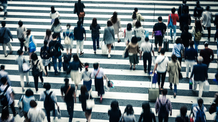 Asian People are across the crosswalkの写真素材