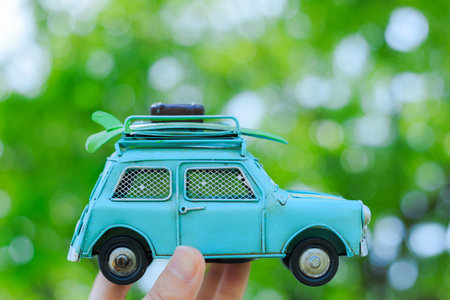 Car model and natural greenの写真素材