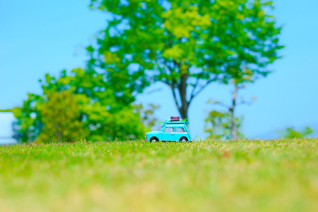 Car model and natural greenの写真素材