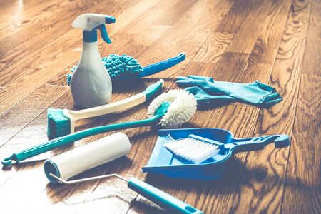 Cleaning tools layoutの写真素材