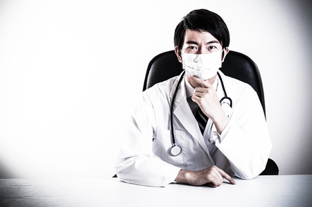 asian doctor in roomの写真素材