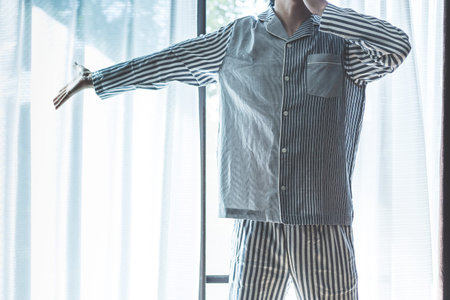 Men wearing pajamasの写真素材