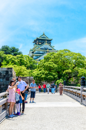 Osaka,Japan - June 14, 2017: Osaka Castle in Osaka, Japan. The castle is one of Japan's most famous landmarks.のeditorial素材