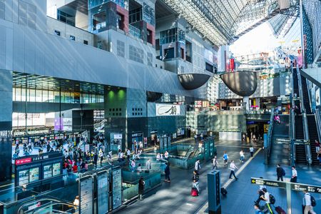 Kyoto,Japan - June 9, 2017: Kyoto Station is a railway station and transportation hub in Kyoto, Japan.のeditorial素材