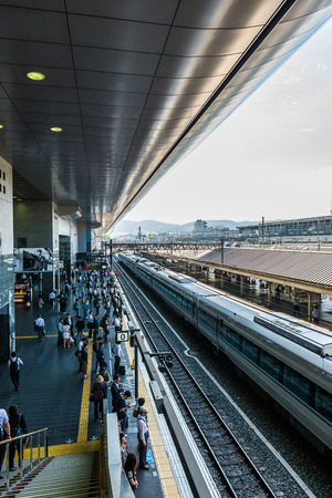 Kyoto,Japan - June 9, 2017: Kyoto Station is a railway station and transportation hub in Kyoto, Japan.のeditorial素材