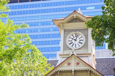 Clock Tower in Sapporo Hokkaido Japanの写真素材