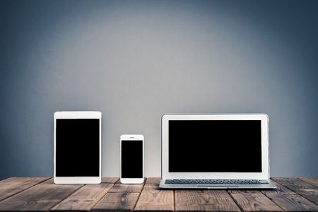 Smartphones and tablets, computersの写真素材